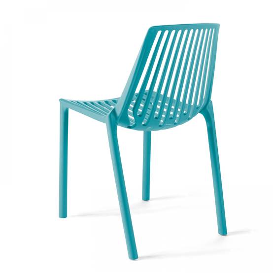 Oviala - Chaise de jardin ajourée en plastique bleu Paris - Oviala - Imagen 2
