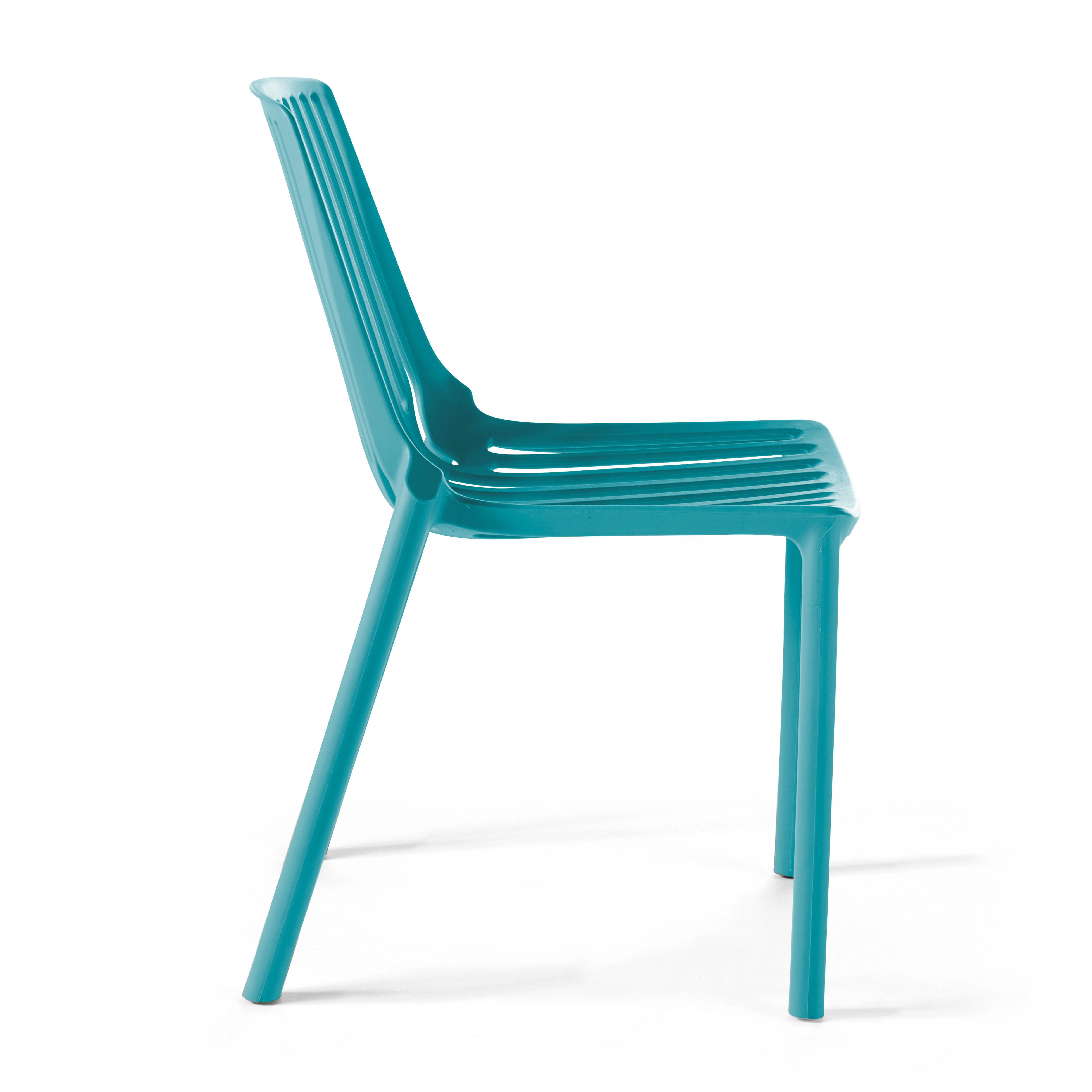 Oviala - Chaise de jardin ajourée en plastique bleu Paris - Oviala - Imagen 3