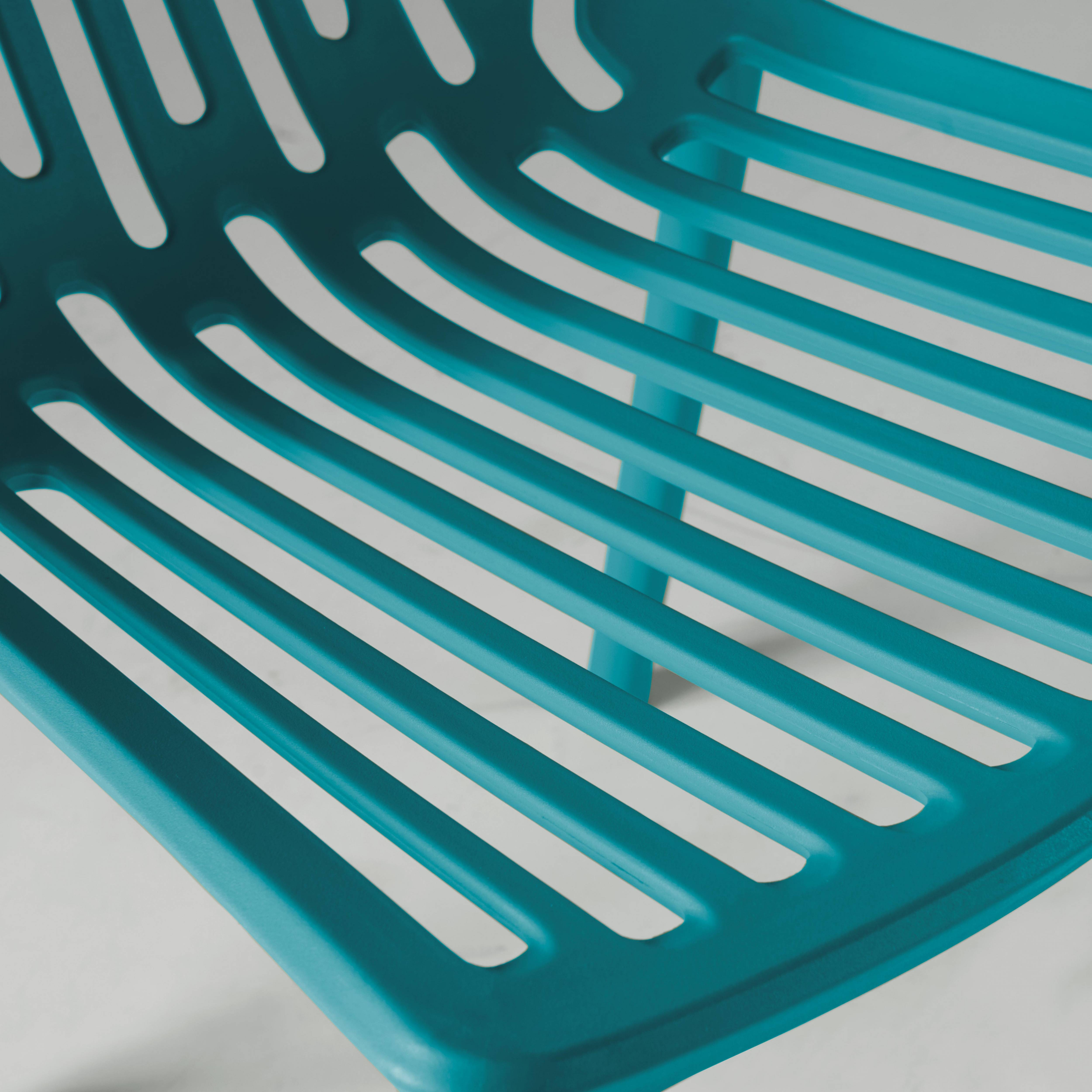 Oviala - Chaise de jardin ajourée en plastique bleu Paris - Oviala - Imagen 6