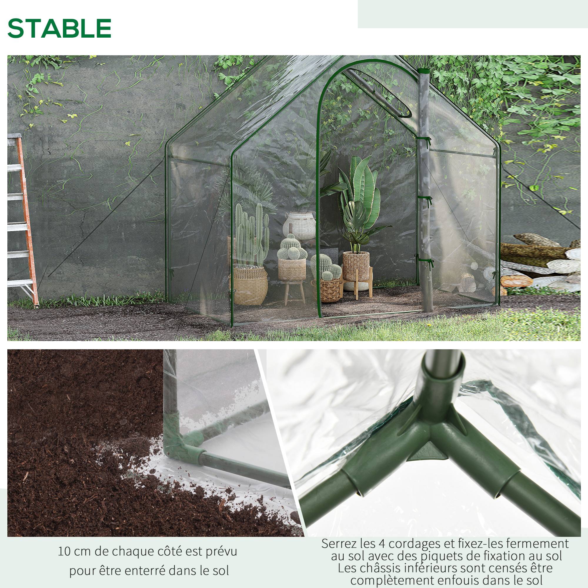 Serre potager balcon en acier pour tomates protection imperméable 180x105x150cm transparent - ComfortXL Outdoor Living - Image 8