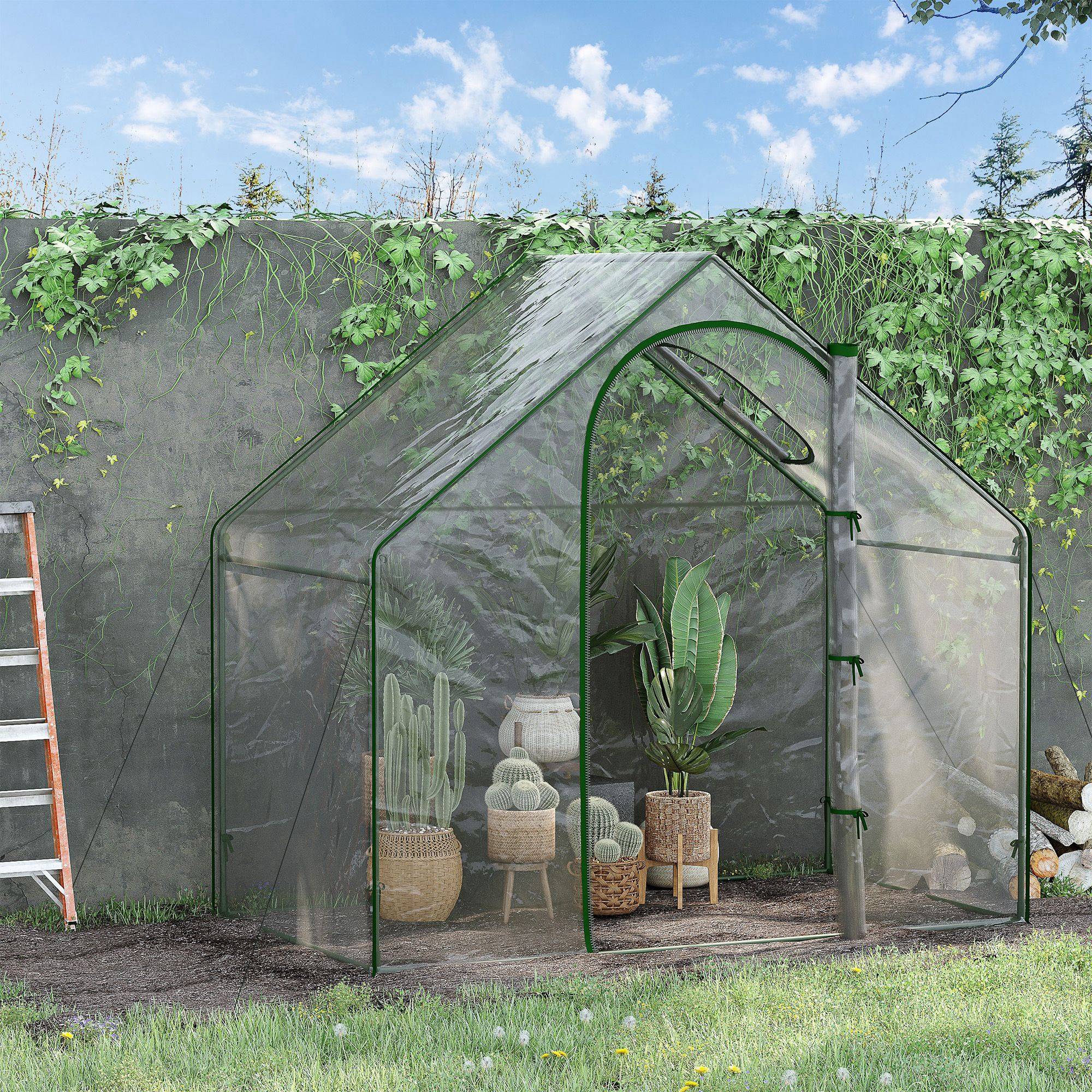 Serre potager balcon en acier pour tomates protection imperméable 180x105x150cm transparent - ComfortXL Outdoor Living - Image 4