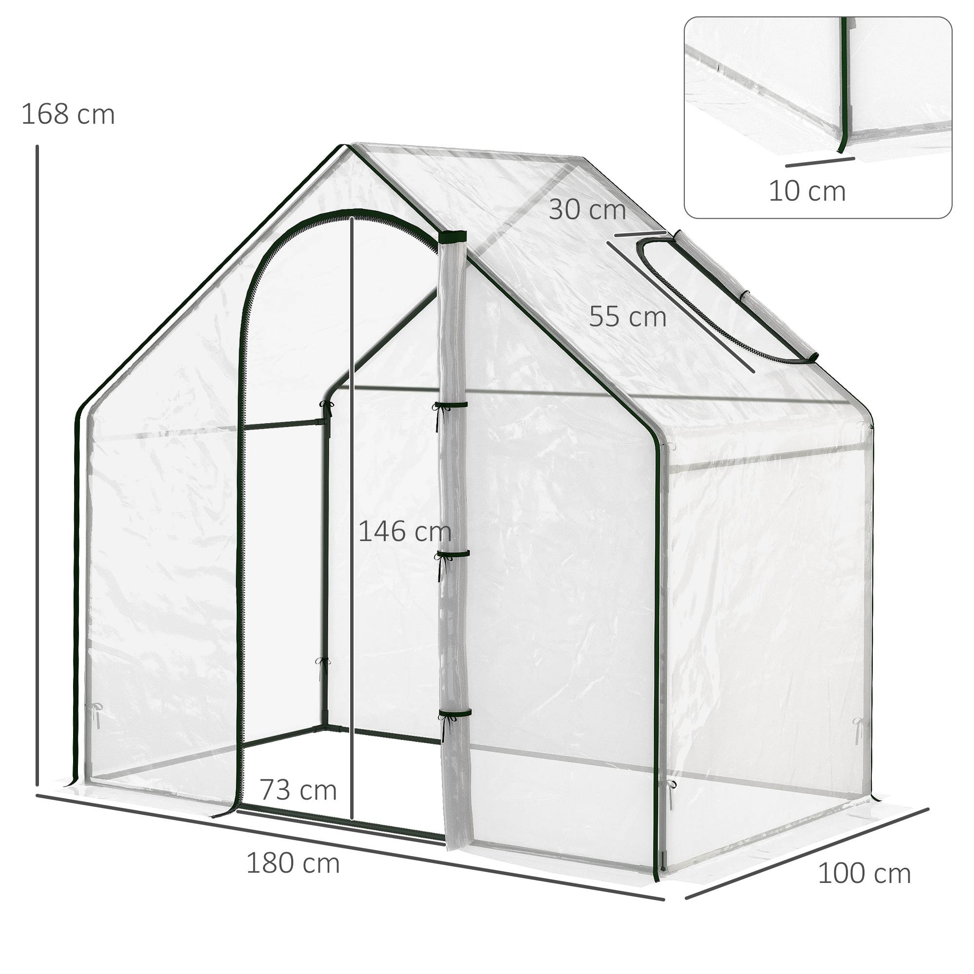 Serre potager balcon en acier pour tomates protection imperméable 180x105x150cm transparent - ComfortXL Outdoor Living - Image 5