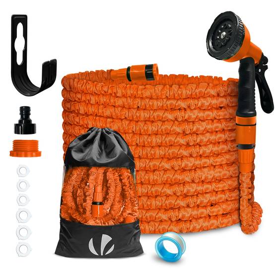 Tuyau d’Arrosage Extensible 15m avec Accessoires orange - Image 1