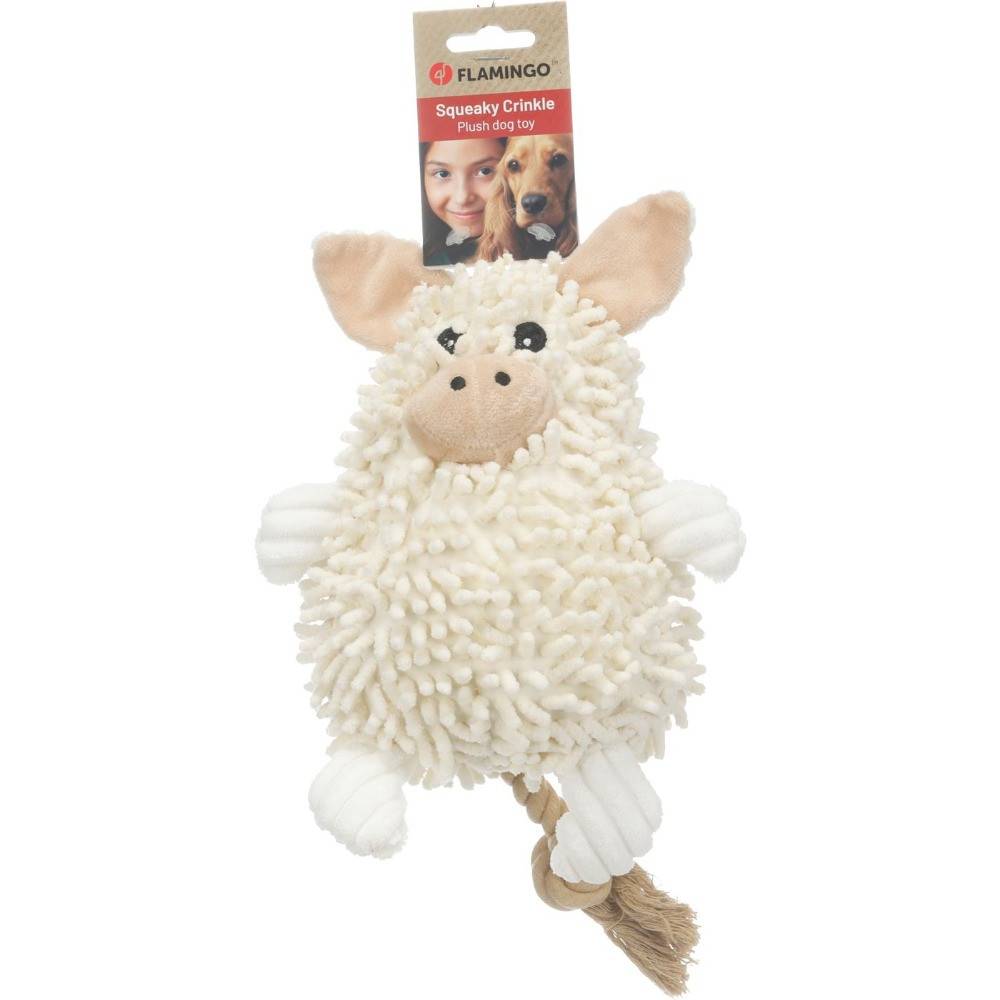 Flamingo - Peluche pour chien cochon avec corde, couineur et papier froissé Flufa Flamingo - 32 x 32 cm - Image 3
