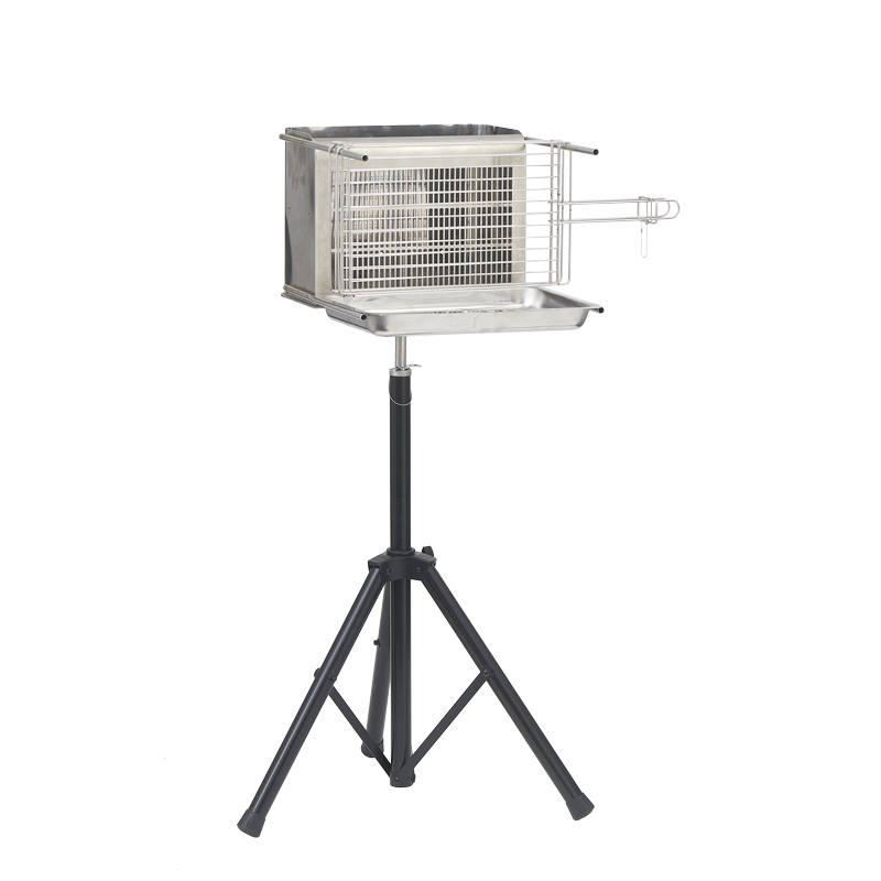 Barbecue à charbon de bois, à cuisson verticale, nomade, inox, BBQ T2