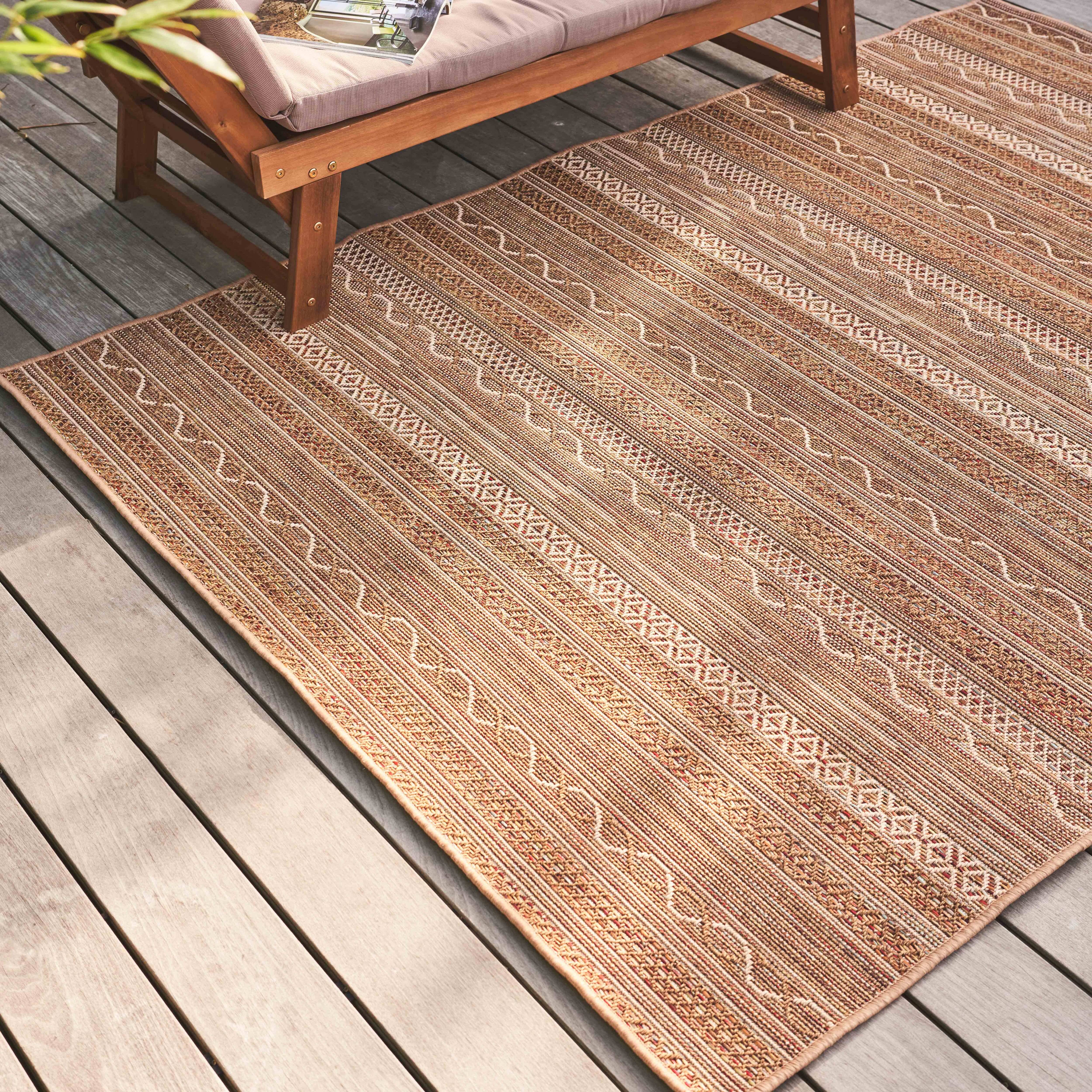 Oviala - Tapis rectangulaire en polypropylène 120x160 cm rouille Urda - Oviala - Imagen 3