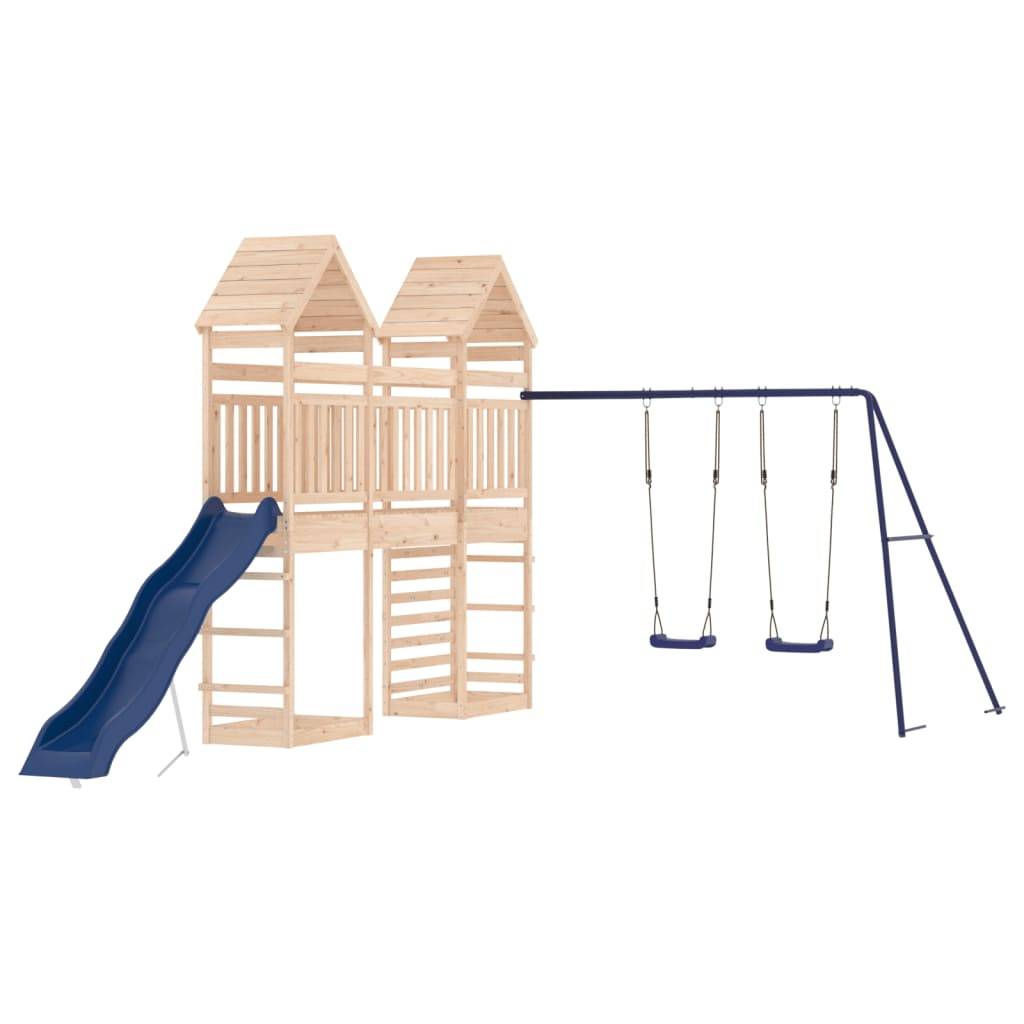 Helloshop26 - Aire de jeux d'extérieur balançoires toboggan portiques robuste jeux jardin 315 x 547 x 264 cm bois de pin massif - Imagen 2