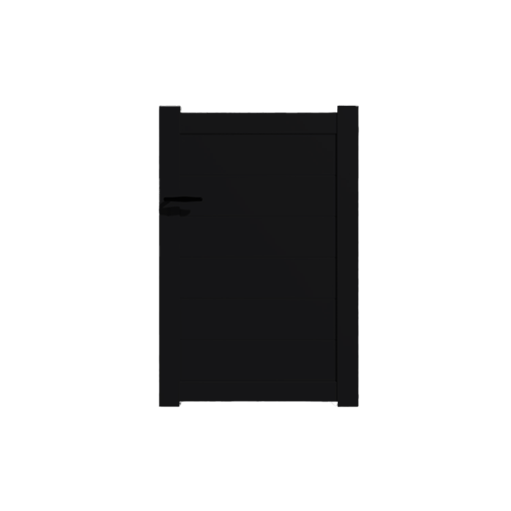 Portail Packit - Portillon alu modèle plein en kit dim. L.1000 (entre piliers) x H.1500 mm  Noir (RAL 9005)