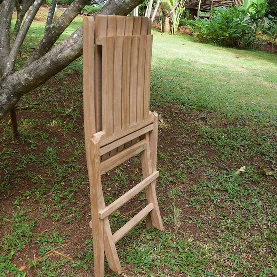 Chaises de jardin pliantes en teck massif Karimun (lot de 2) - TECK'Attitude - Imagen 5