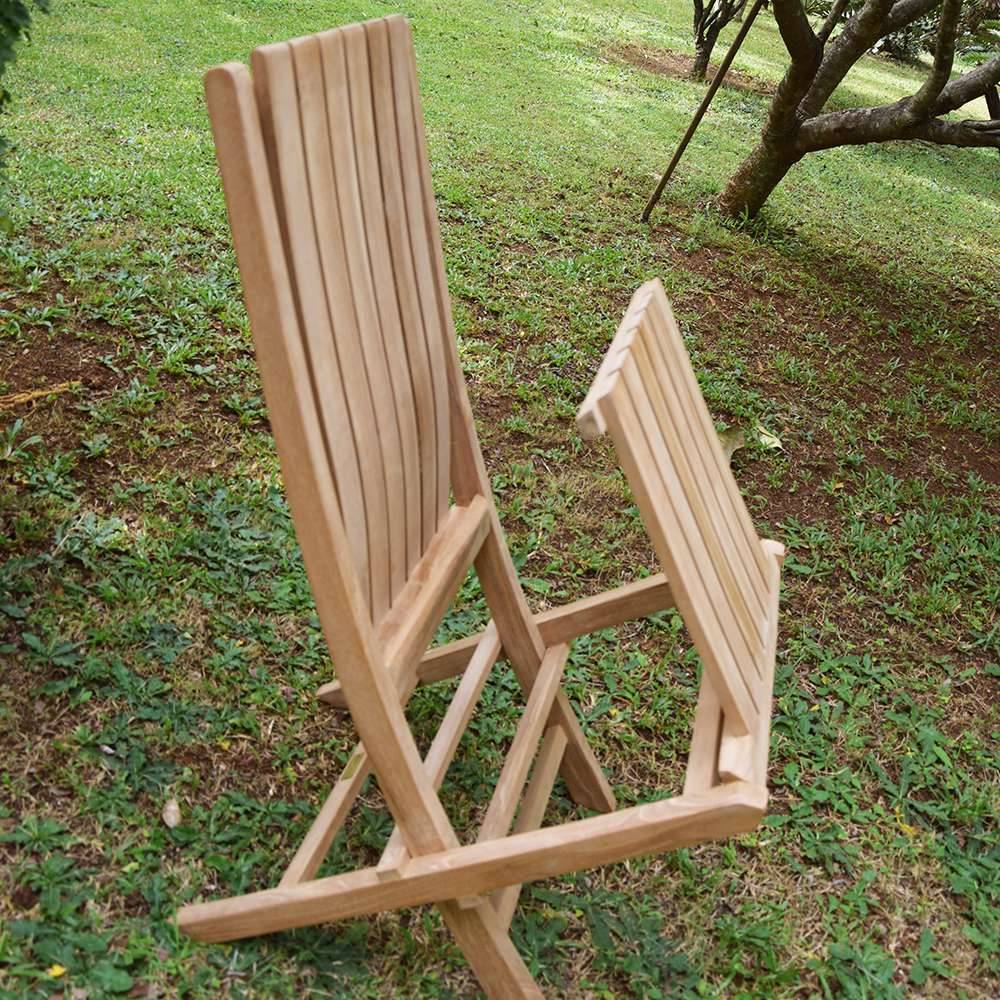 Chaises de jardin pliantes en teck massif Karimun (lot de 2) - TECK'Attitude - Imagen 7