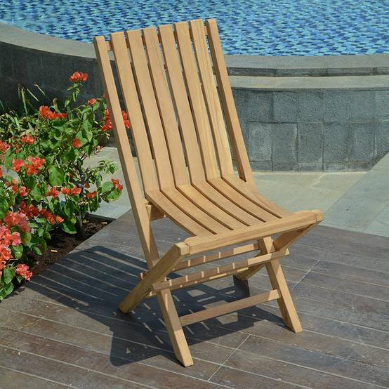 Chaises de jardin pliantes en teck massif Karimun (lot de 2) - TECK'Attitude - Imagen 3