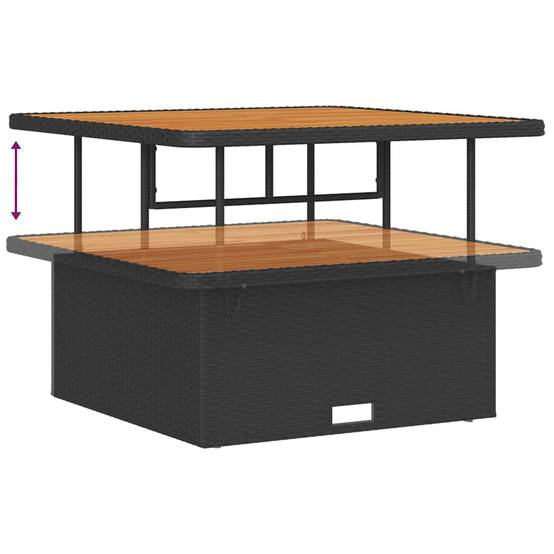 Canapé Extérieur Géant 18 Pcs Noir Crème Polyrotin Pour Events et Acacia avec Coussins Déhoussables – ComfortXL Outdoor Living - Image 9