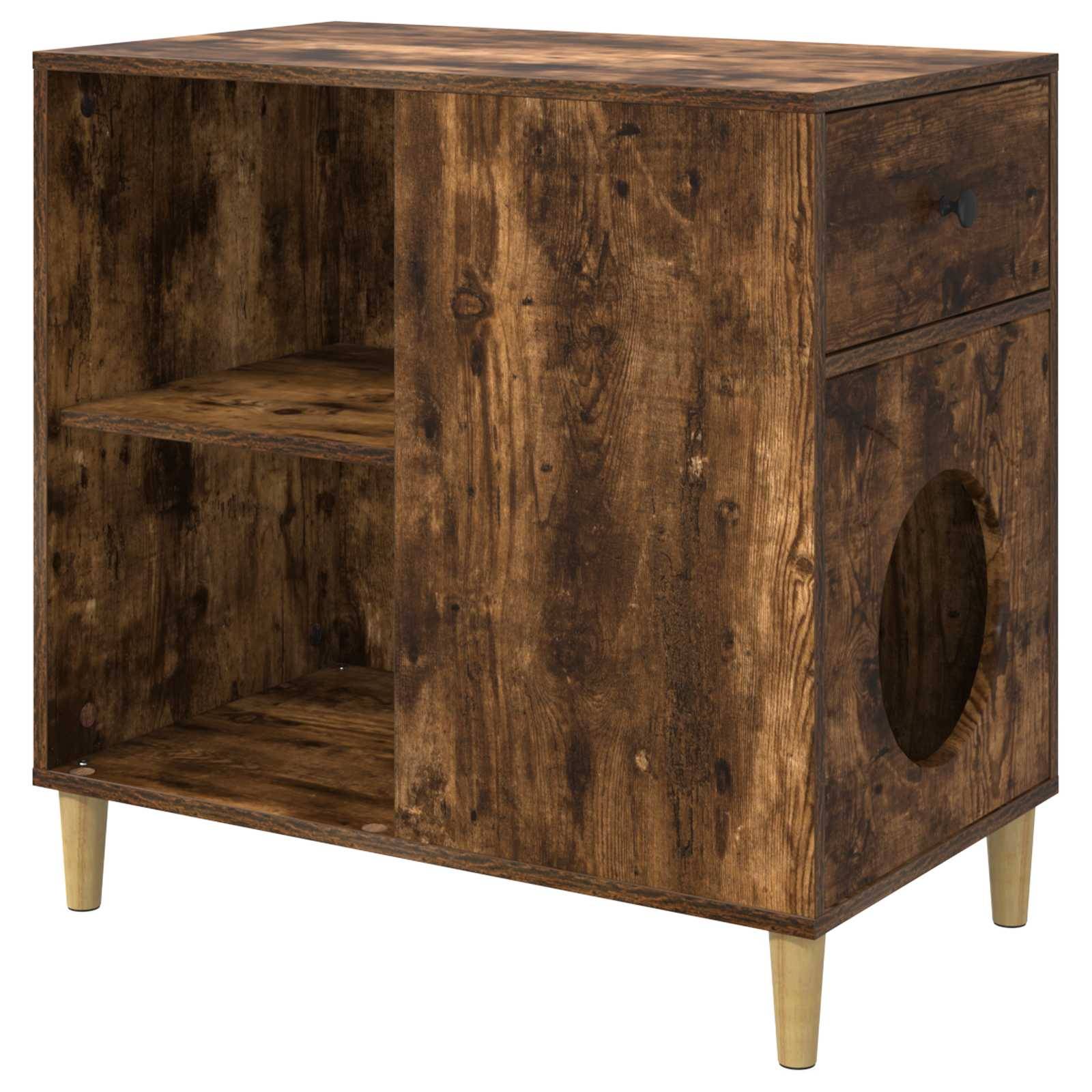 Grande Maison Chat Chêne Fumé Brun 72cm pour Grand Chat Isolé Robuste - ComfortXL Outdoor Living - Image 2