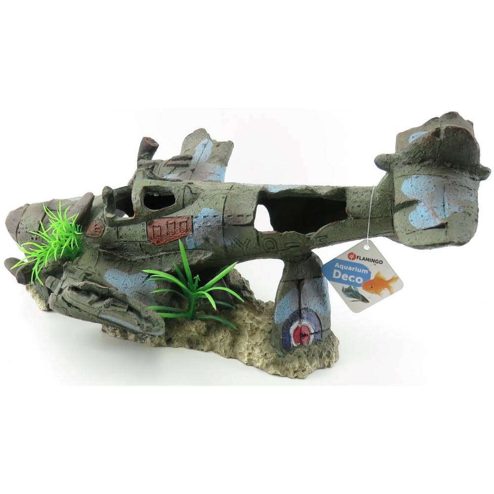 Avion AZUR, 35 x 25 x 18 cm, décoration aquarium. - Imagen 3