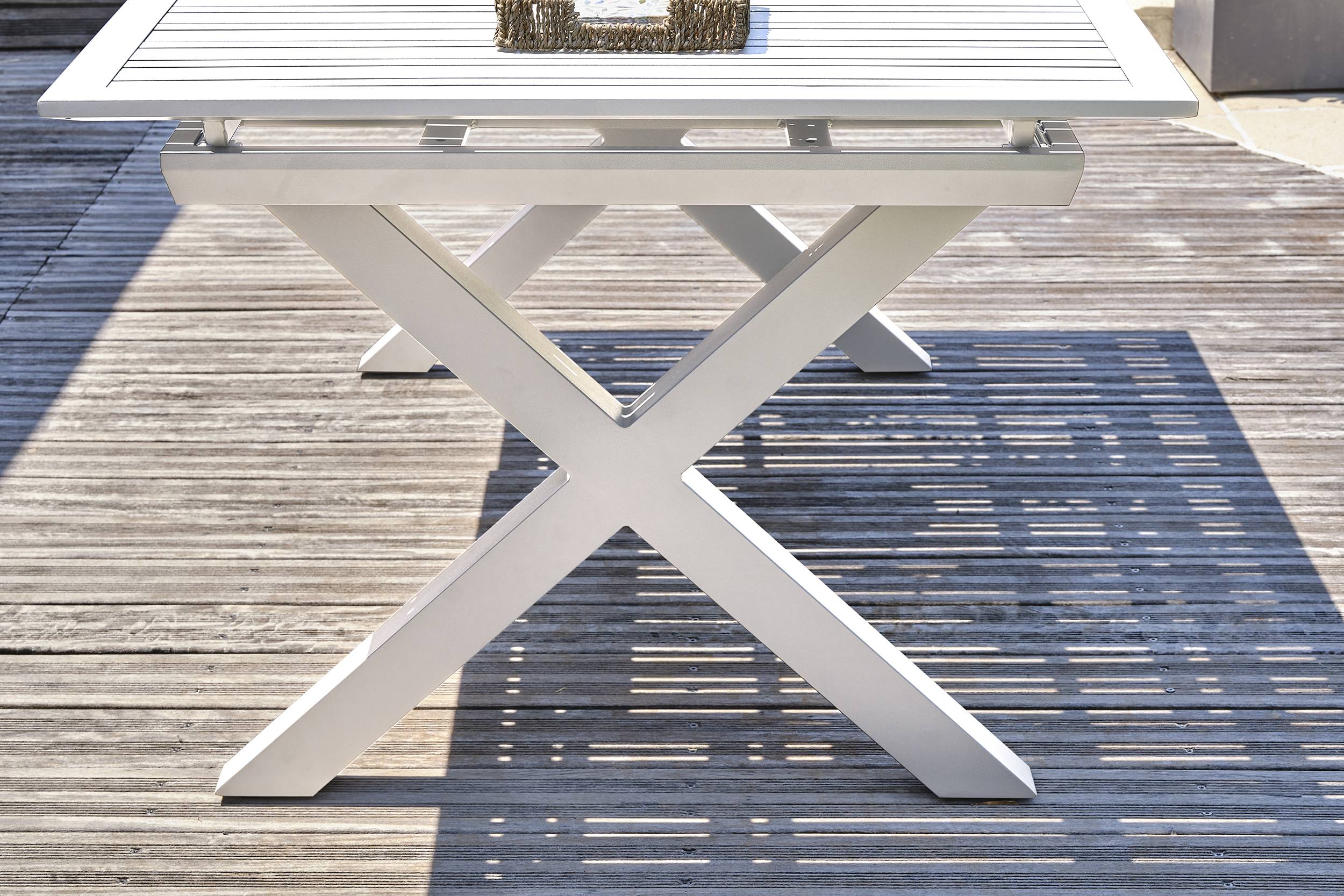 Dcb Garden - Table de jardin en aluminium - Blanc - FLORIDE - Imagen 3