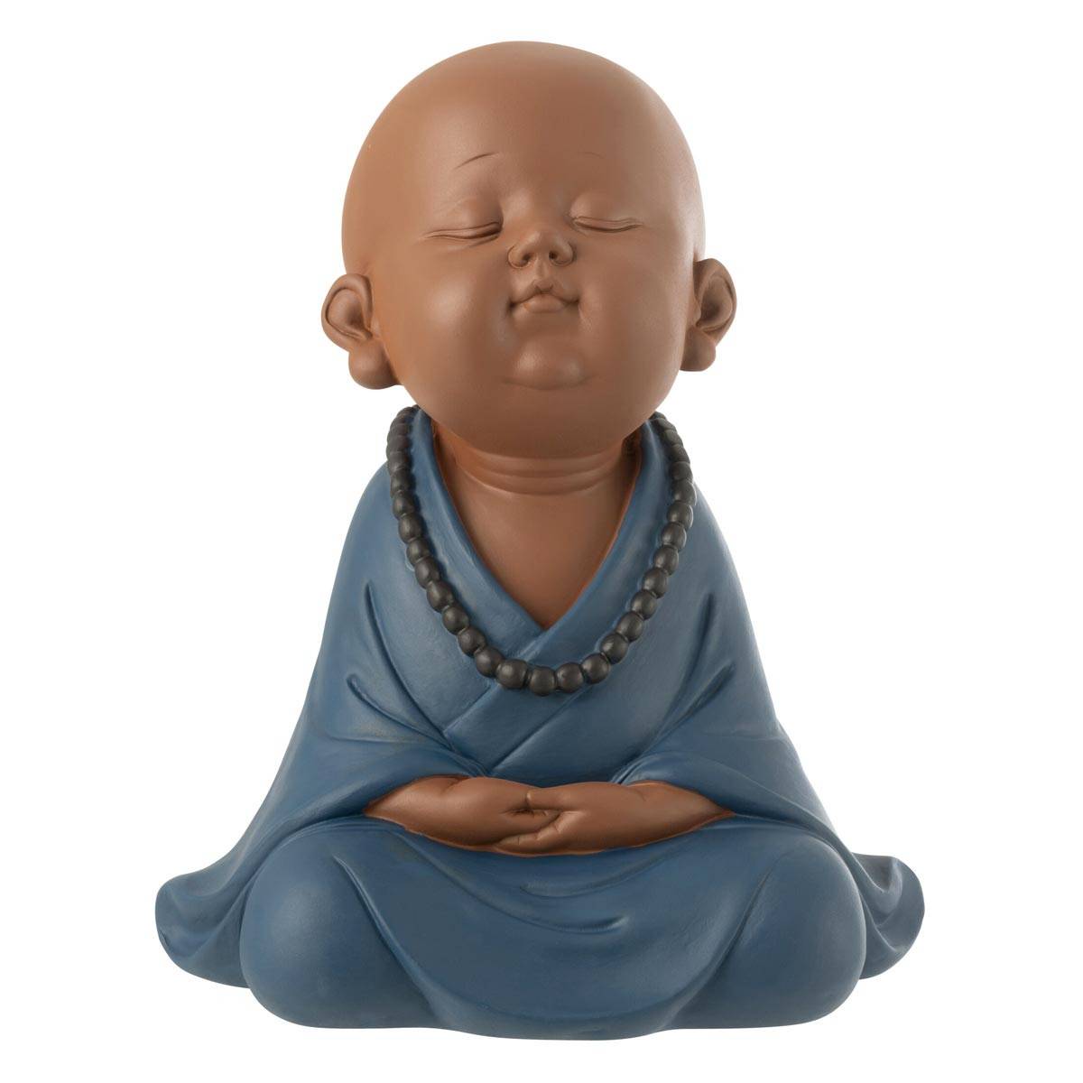 J-Line - Statuette Moine Zen "Grady" 23cm Bleu - Image 1