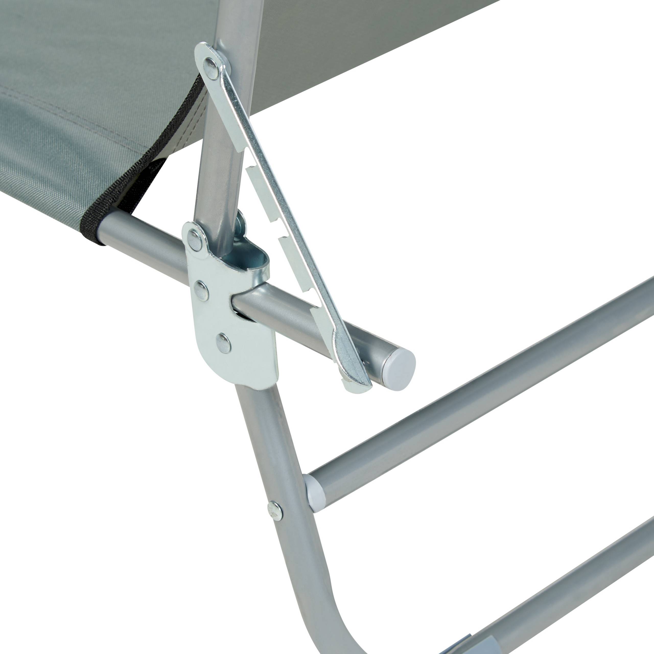 Beliani - Transat de Jardin Bain de Soleil Pliant en Tissu Polyester Gris et Acier avec Pare Soleil Pratique Idéal pour Terrasse ou Balcon - Imagen 9