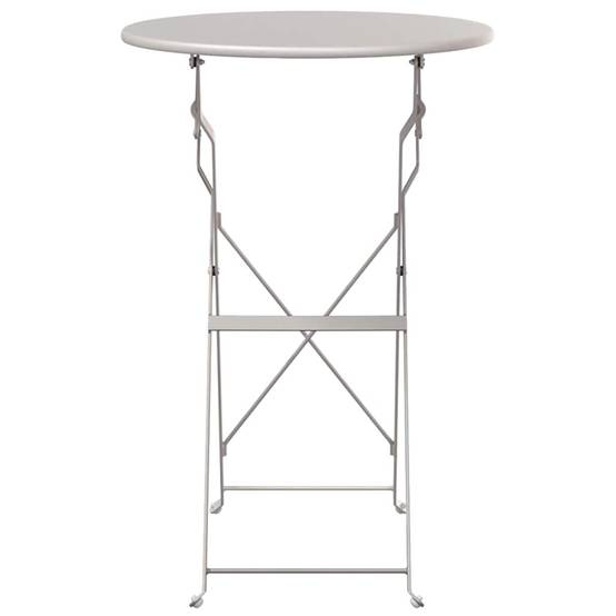 Table de Bistrot Ronde Pliante Ø50cm Beige, Petite Table d'Extérieur en Acier, Parfaite pour 2 Personnes – ComfortXL Outdoor Living - Image 4
