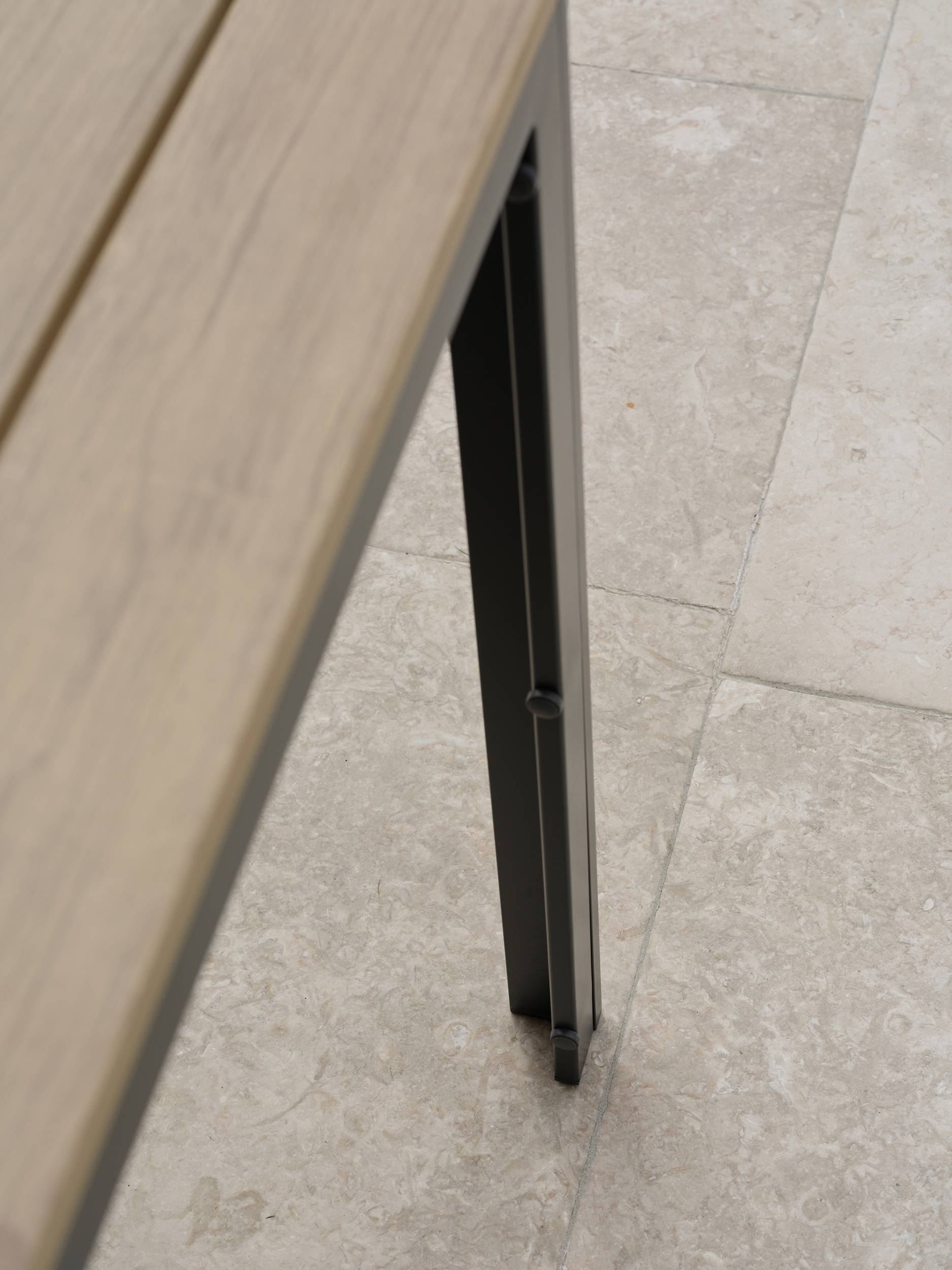 Dcb Garden - Table de jardin en alu plateau en polywood imitation bois - Gris anthracite - BOSTON - Imagen 5