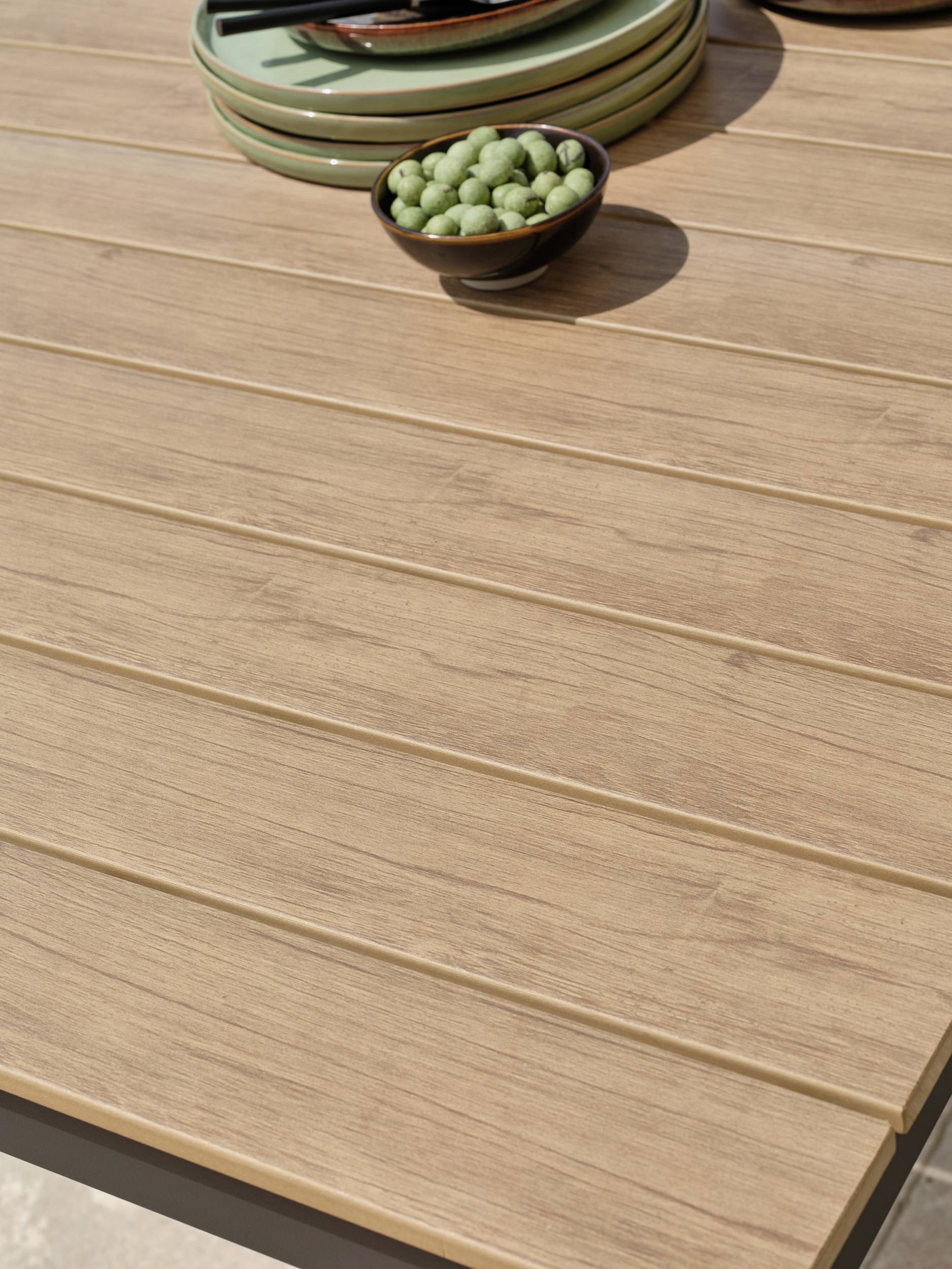 Dcb Garden - Table de jardin en alu plateau en polywood imitation bois - Gris anthracite - BOSTON - Imagen 3