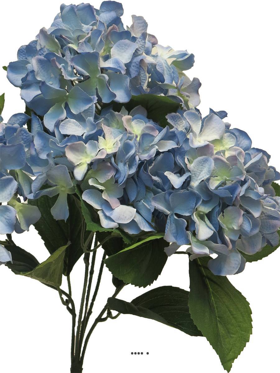 Bouquet d&rsquo;Hortensia artificiel en branche, H 45 cm Bleu royal - BEST - couleur: Bleu royal 250 - Image 4