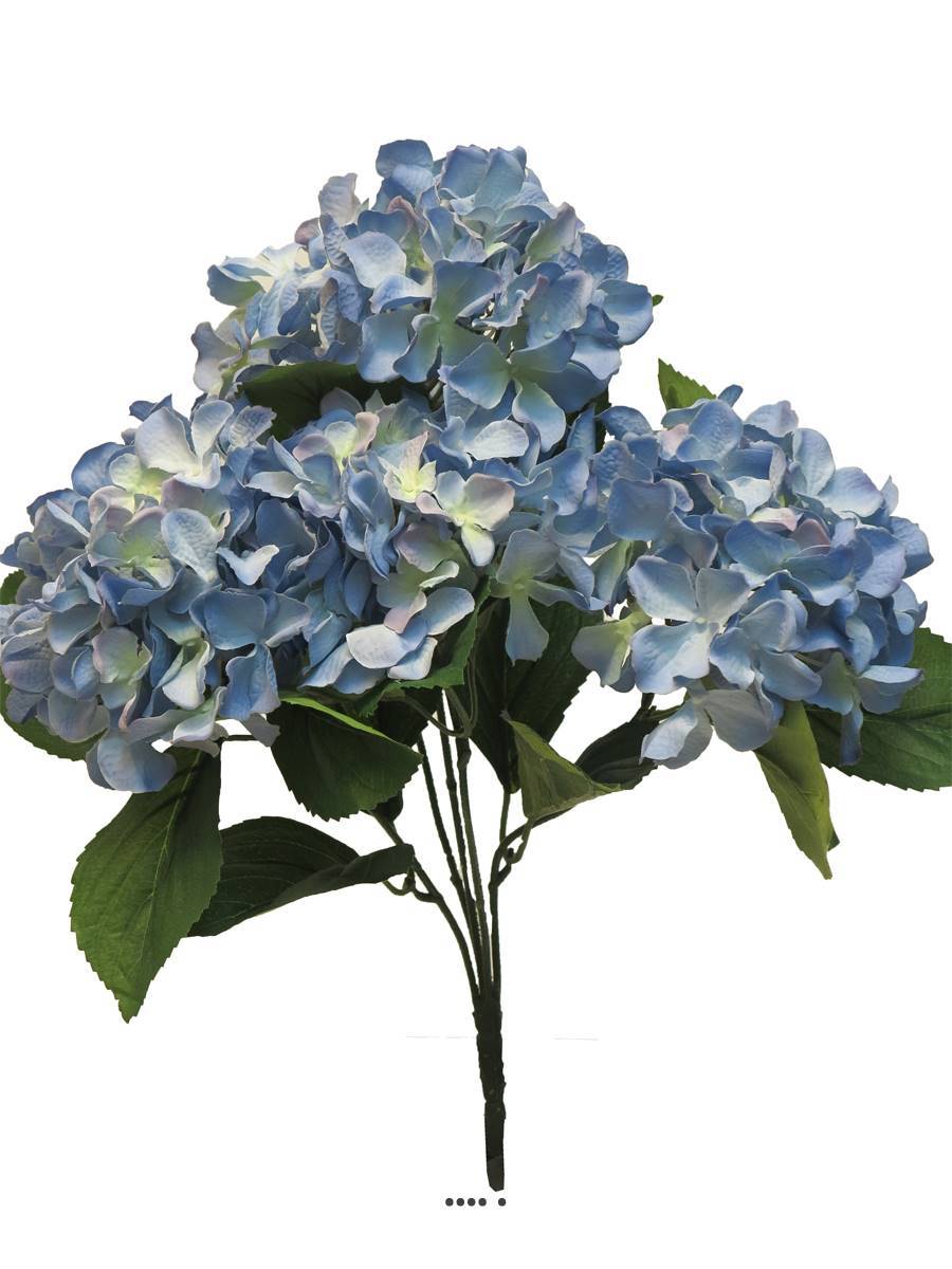 Bouquet d&rsquo;Hortensia artificiel en branche, H 45 cm Bleu royal - BEST - couleur: Bleu royal 250 - Image 2