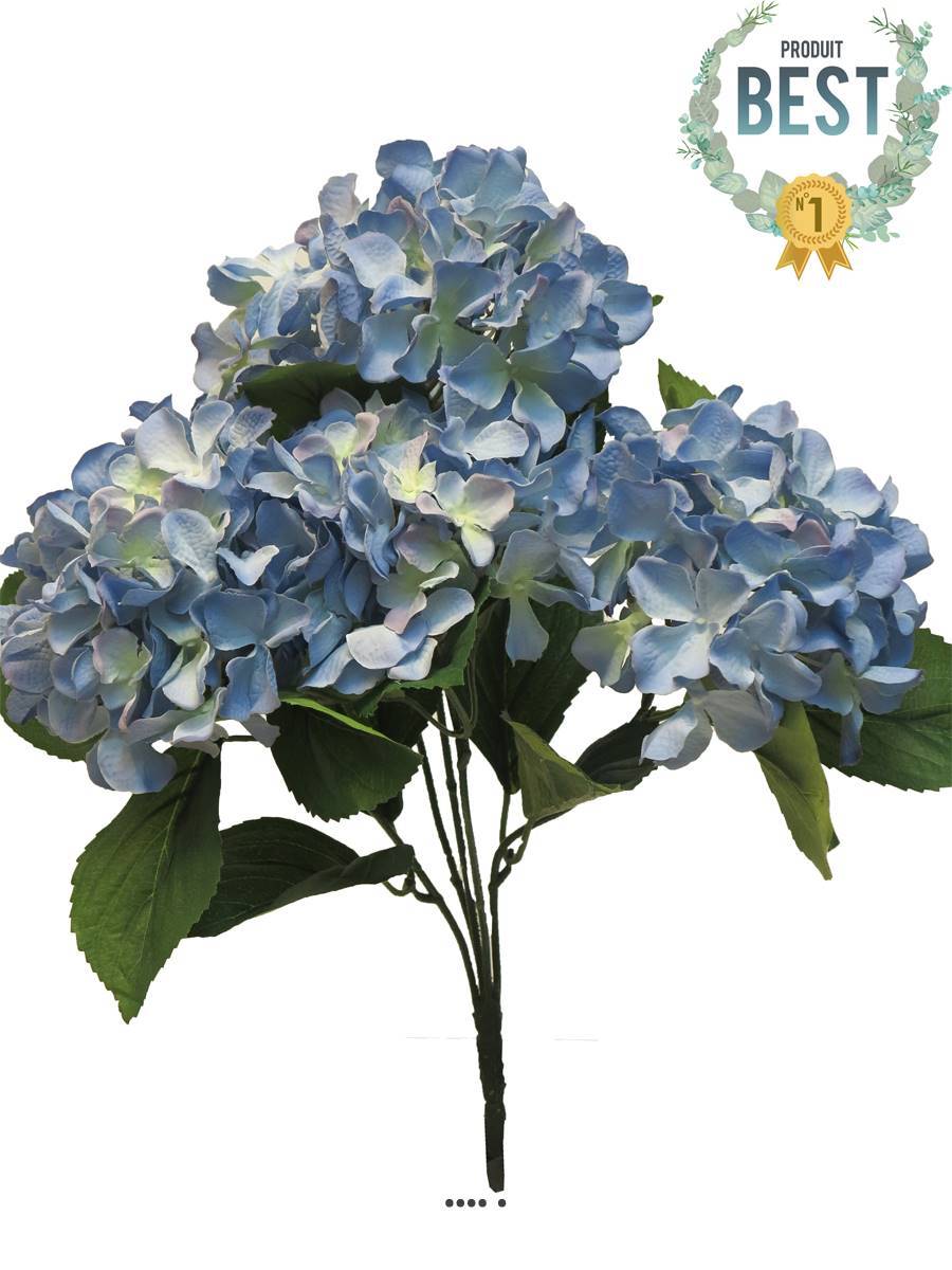 Bouquet d&rsquo;Hortensia artificiel en branche, H 45 cm Bleu royal - BEST - couleur: Bleu royal 250 - Image 1