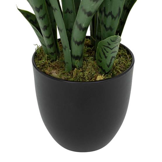 Sansevieria artificielle avec pot plastique - H. 90 cm - Vert - Atmosphera - Image 3