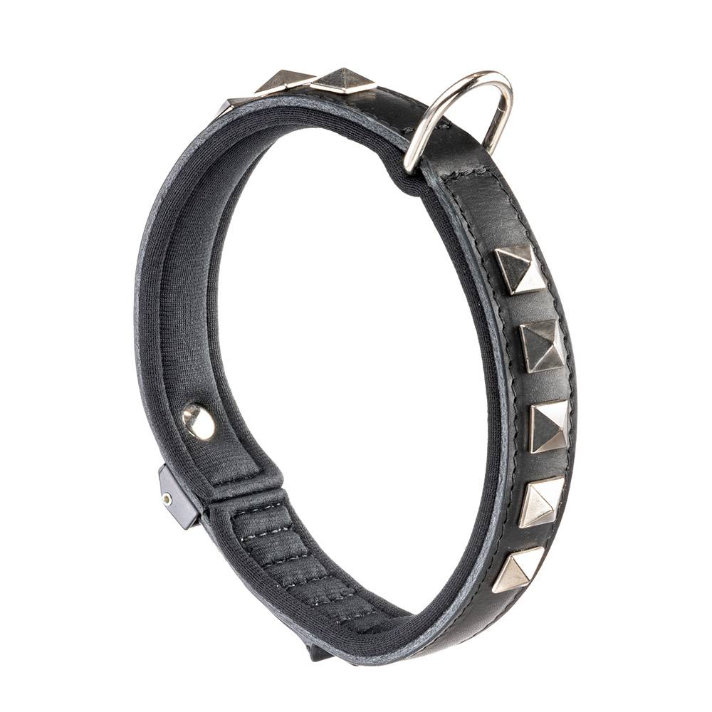 Ferplast - Collier en cuir véritable GIOTTO LUXOR BLACK C noir chien chiens clouté Ferplast - Imagen 1