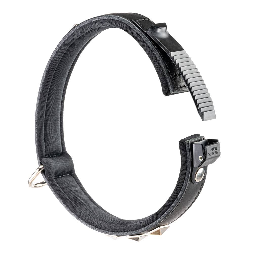 Ferplast - Collier en cuir véritable GIOTTO LUXOR BLACK C noir chien chiens clouté Ferplast - Imagen 4