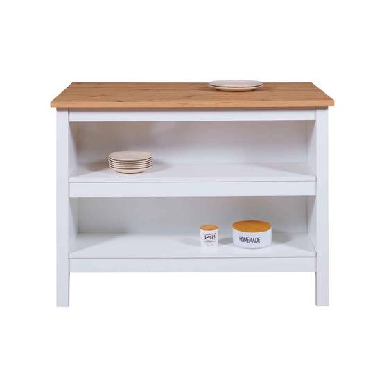 Ilot de Cuisine "Melina" 124cm Blanc - Image 8