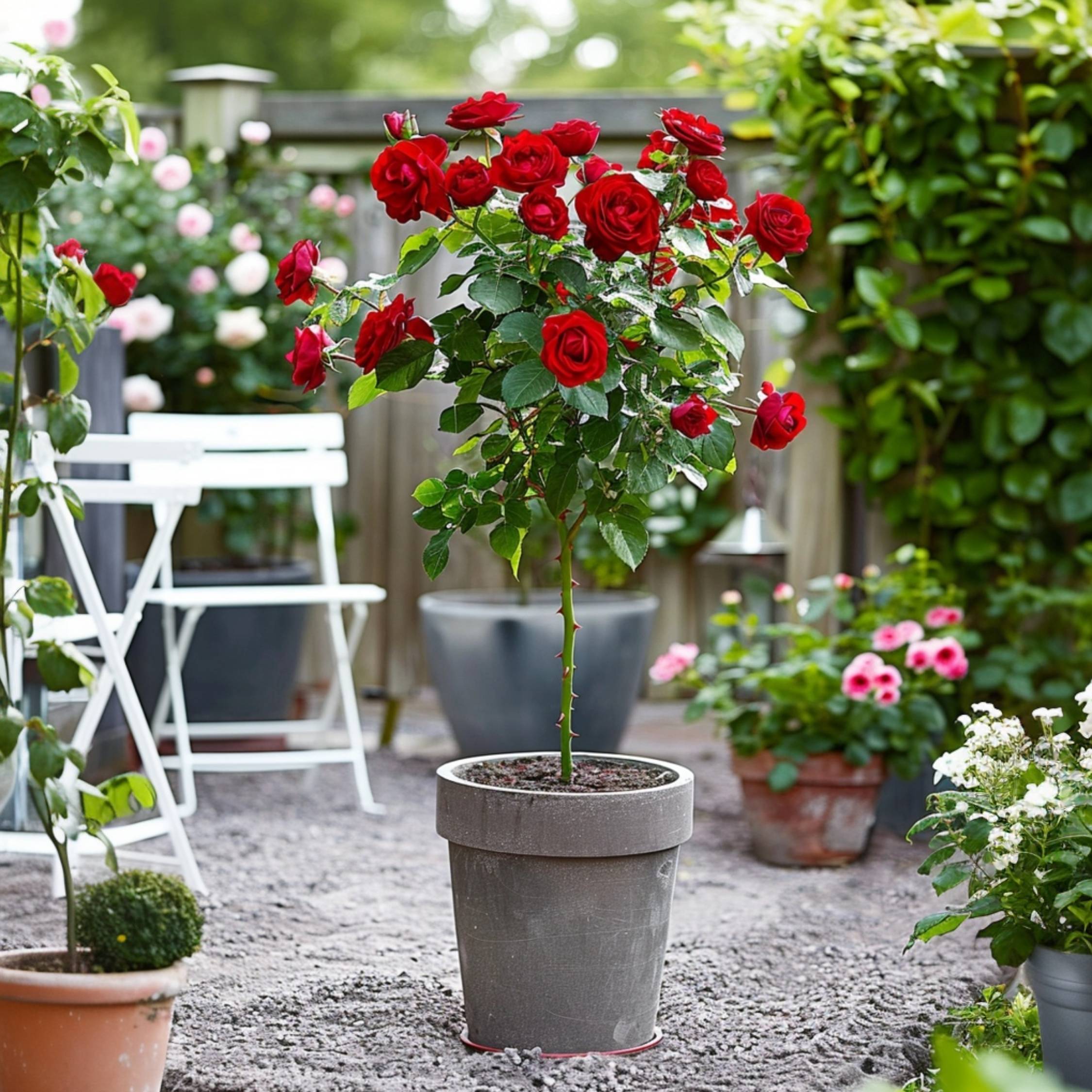Rosier sur tige - Set de 2 - Rosa palace ‘Pride' - Hauteur 80-100cm - ⌀19cm - Imagen 2