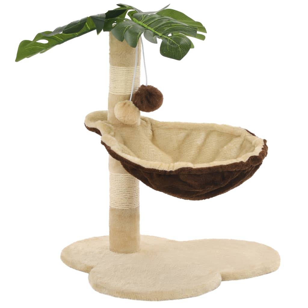 Arbre à chat, Tour à chat avec griffoir en sisal 50 cm Beige et Marron MP46 - Image 4