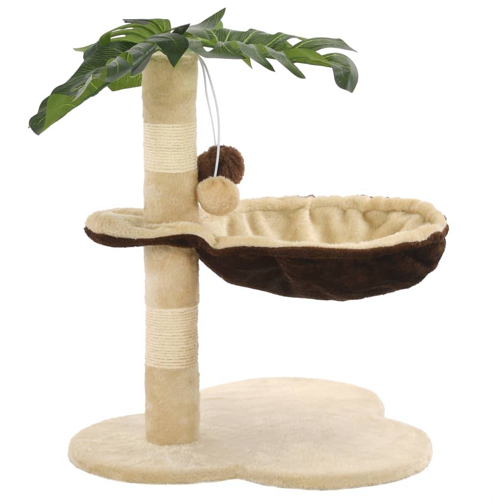 Arbre à chat, Tour à chat avec griffoir en sisal 50 cm Beige et Marron MP46 - Image 1