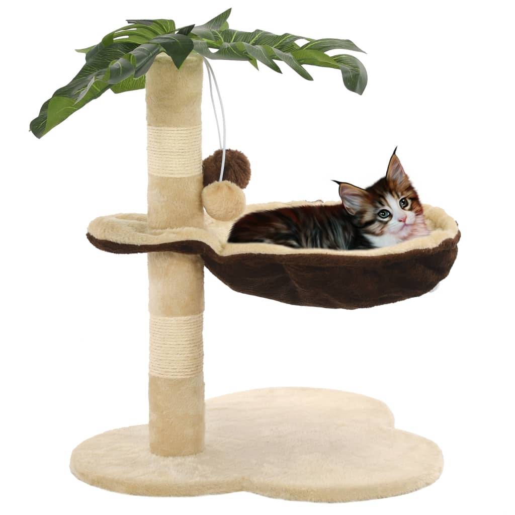 Arbre à chat, Tour à chat avec griffoir en sisal 50 cm Beige et Marron MP46 - Image 2