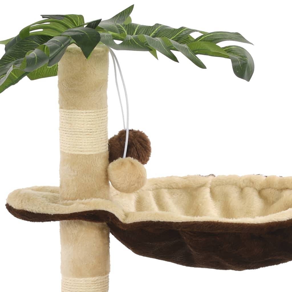Arbre à chat, Tour à chat avec griffoir en sisal 50 cm Beige et Marron MP46 - Image 6