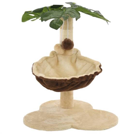 Arbre à chat, Tour à chat avec griffoir en sisal 50 cm Beige et Marron MP46 - Image 3