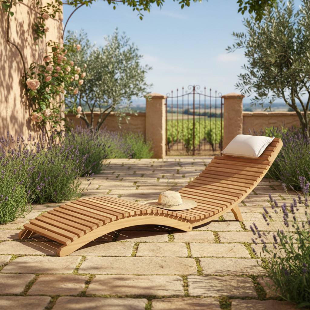 Teck'Attitude - Bain de soleil pliant en teck massif Relax - TECK'Attitude - Imagen 3