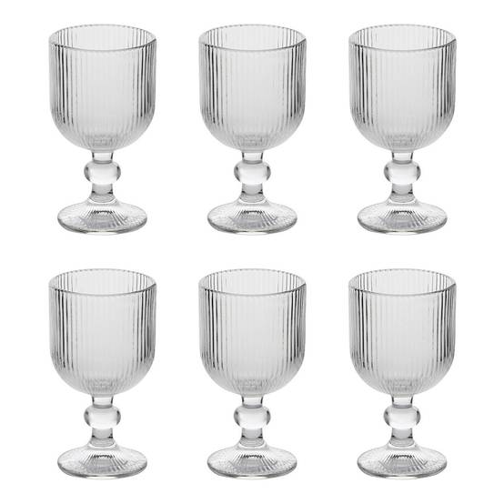 Lot de 6 Verres à Vin Strie "Ema" 25cl Transparent - Image 1