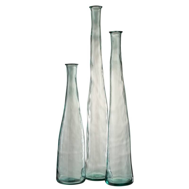 J-Line - Vase bouteille en verre transparent 18x18x120 cm - J-Line - Image 2
