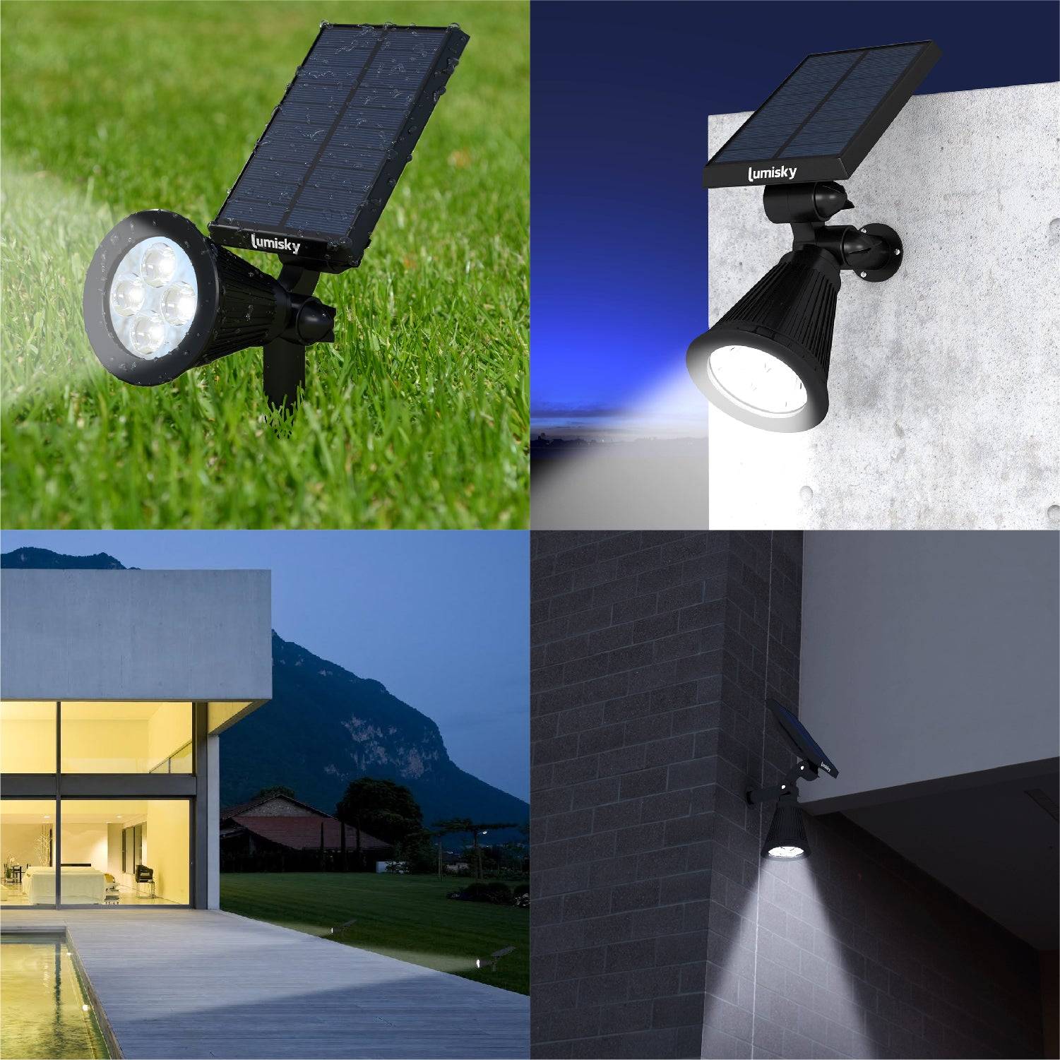 Lumisky - 4 Spots solaires projecteurs SPIKY Blanc froid 100LM - Imagen 4