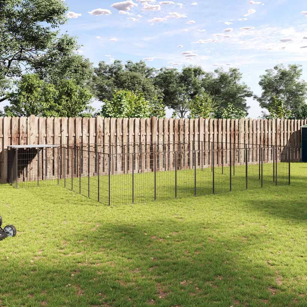 Vidaxl - Chenil Noir 25,41 m² Acier vidaXL 3082229 - Imagen 1