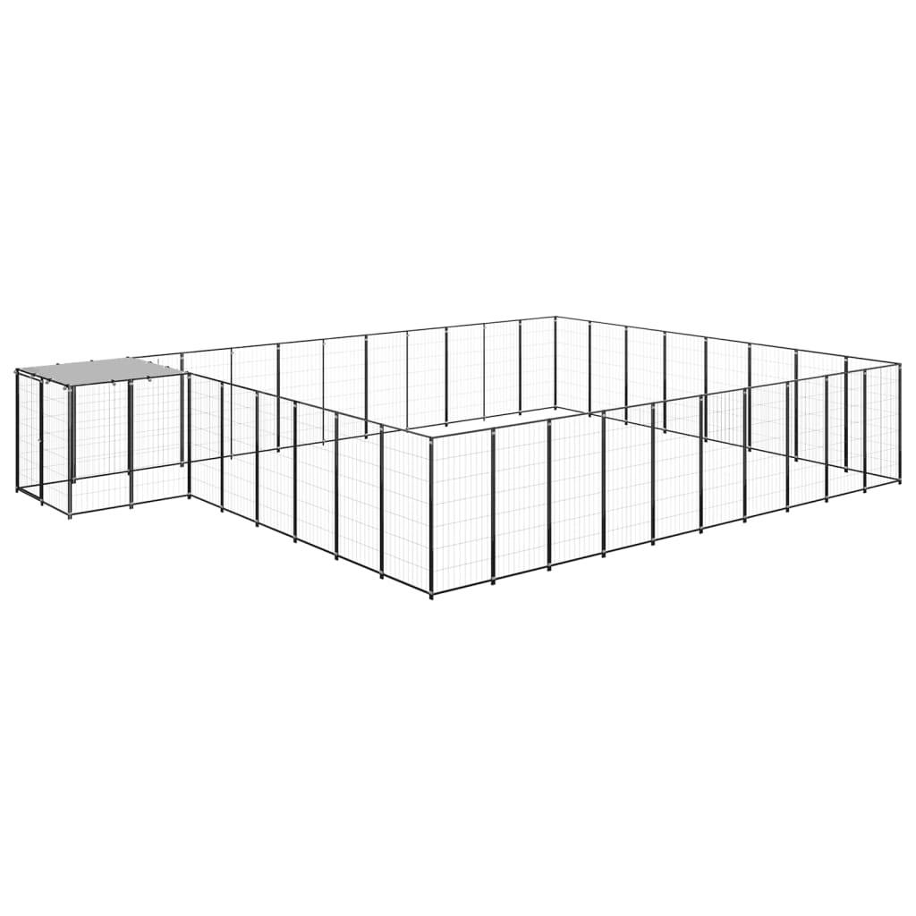 Vidaxl - Chenil Noir 25,41 m² Acier vidaXL 3082229 - Imagen 2