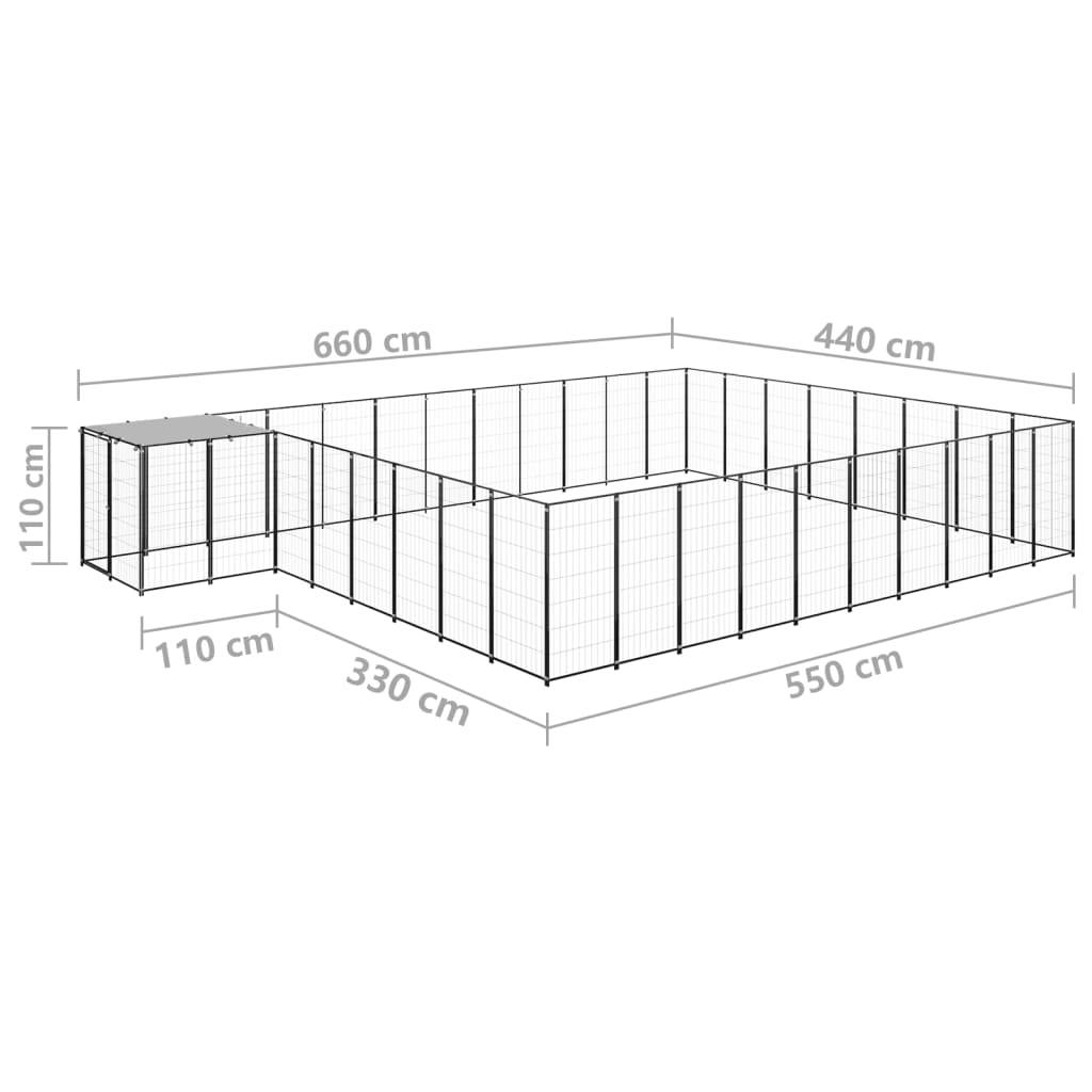 Vidaxl - Chenil Noir 25,41 m² Acier vidaXL 3082229 - Imagen 3