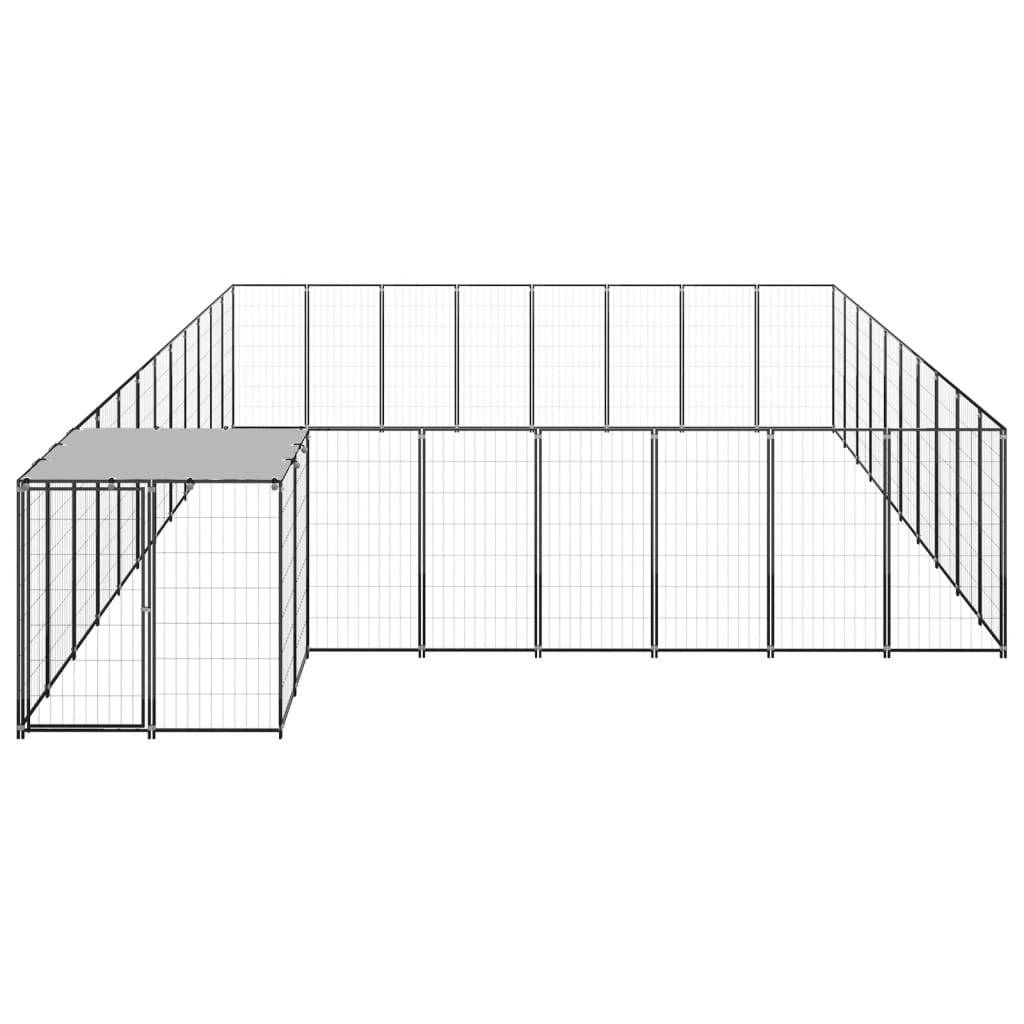 Vidaxl - Chenil Noir 25,41 m² Acier vidaXL 3082229 - Imagen 7