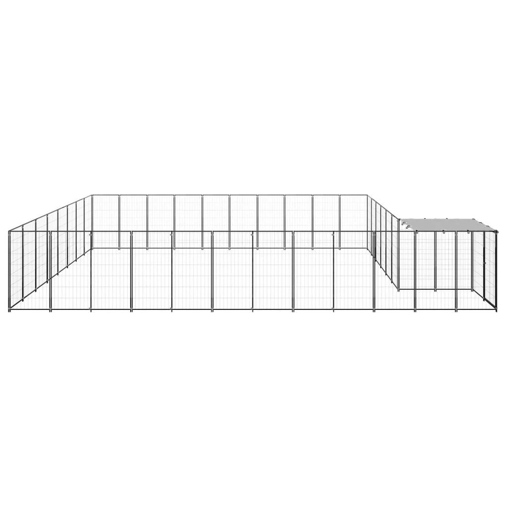 Vidaxl - Chenil Noir 25,41 m² Acier vidaXL 3082229 - Imagen 5