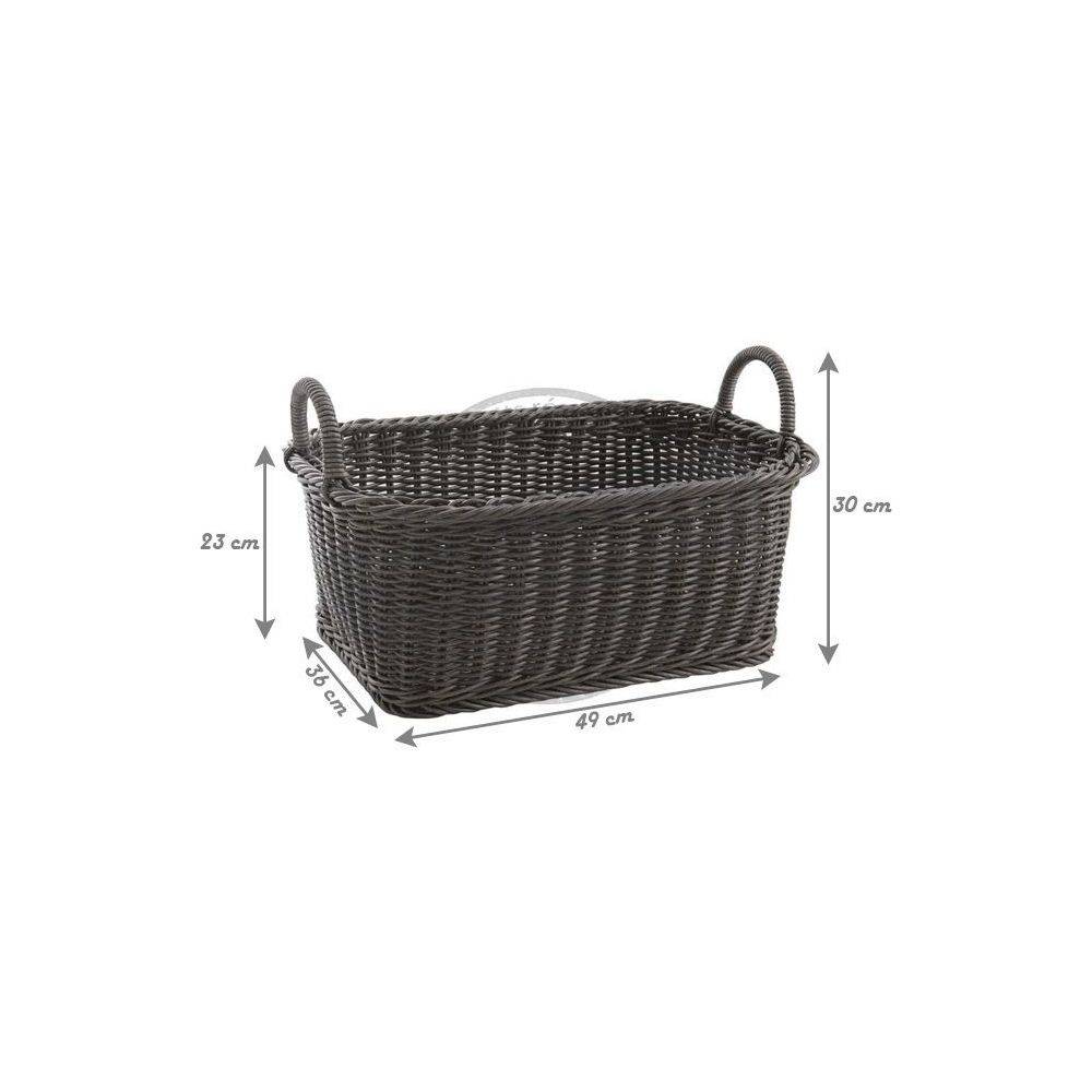 Aubry Gaspard - Corbeille de rangement en rotin synthétique avec anses – Rangement linge ou accessoires - Imagen 2
