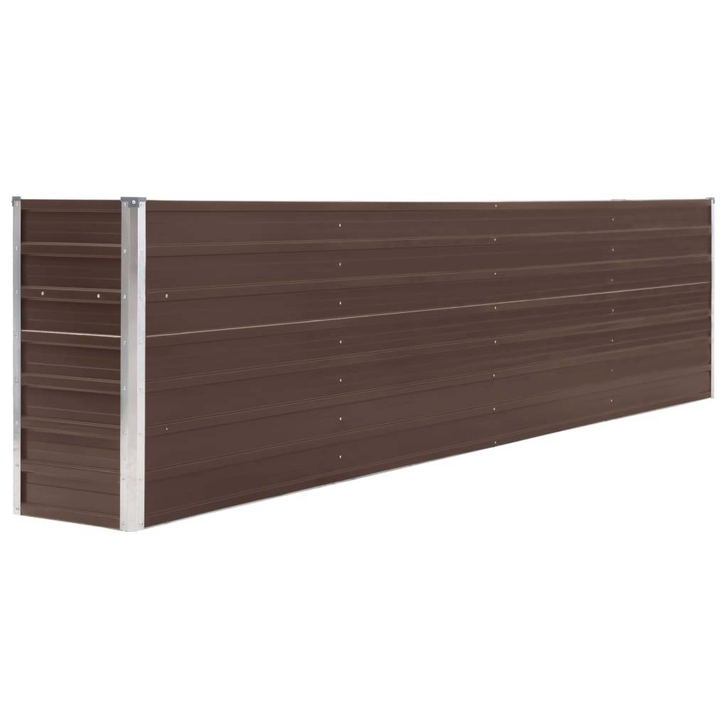 Jardinière lit surélevé plantes fleurs jardin 320 x 40 x 77 cm acier galvanisé marron - Image 1