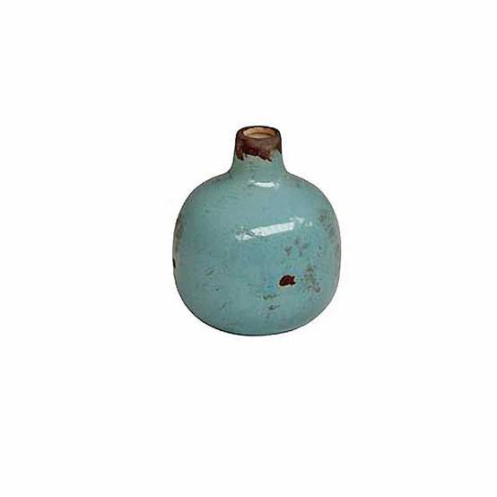 Vase Soliflore céramique bleu ciel 10x10x9cm - Image 2