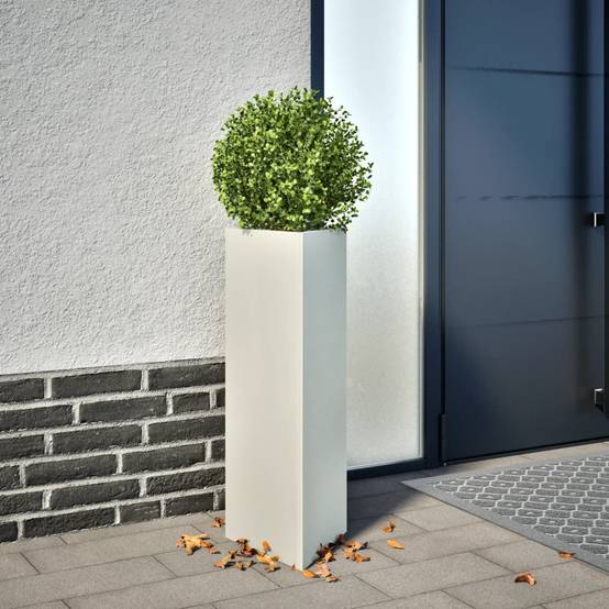 Jardinières 2 pcs acier blanc 30 x 26 x 75 cm - PANGIVO - Image 1